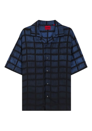 HUGO checked short-sleeve shirt - Blue