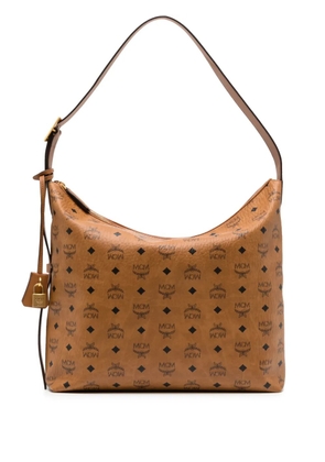 MCM large Aren Visetos-print leather shoulder bag - Brown