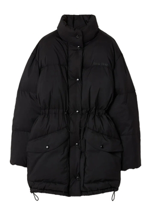 Miu Miu drawstring-hem coat - Black