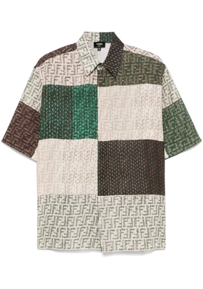 FENDI FF linen shirt - Green