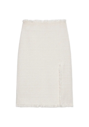 MSGM frayed slit midi skirt - Neutrals