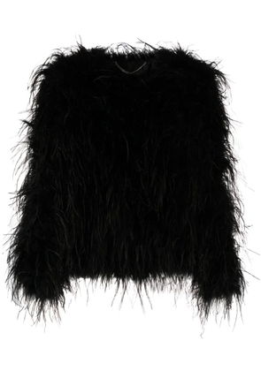 NISSA ostrich-feather jacket - Black
