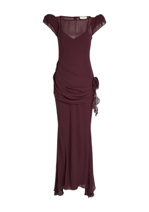 De La Vali floral draped maxi dress - Purple