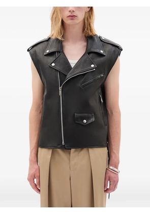 Ann Demeulemeester sleeveless leather biker jacket - Black