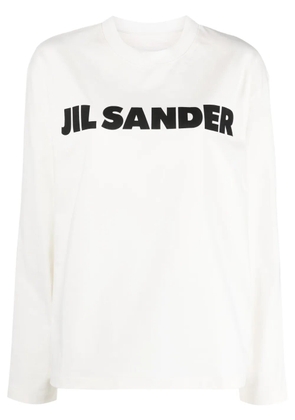 Jil Sander logo-print cotton sweatshirt - White