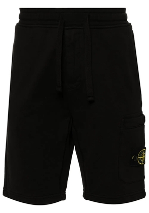 Stone Island Compass-badge cotton track shorts - Black