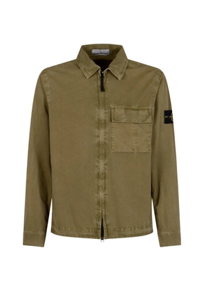 Stone Island logo-patch chest-pocket overshirt - Green