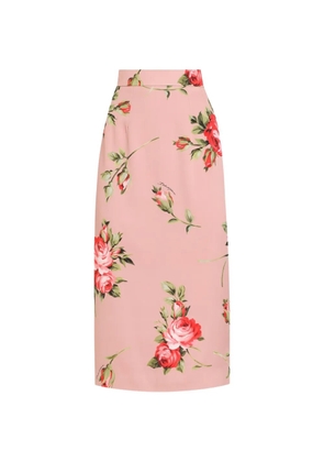 Dolce & Gabbana rose bouquet-print straight skirt - Pink