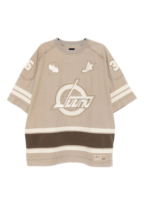 Juun.J logo-embroidered T-shirt - Neutrals