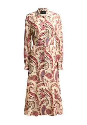 ETRO paisley-print shirt midi dress - Neutrals