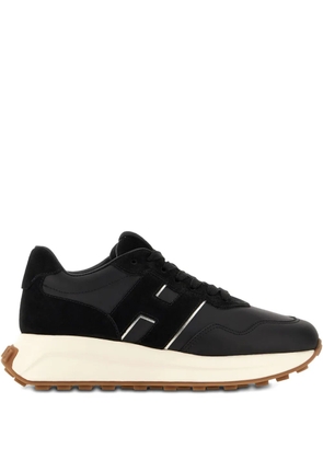 Hogan leather-panelled sneakers - Black