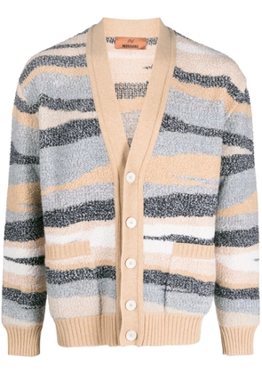 Missoni zigzag-jacquard wool cardigan - Neutrals