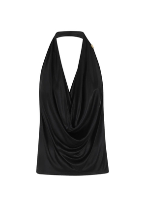 Elisabetta Franchi draped halterneck top - Black