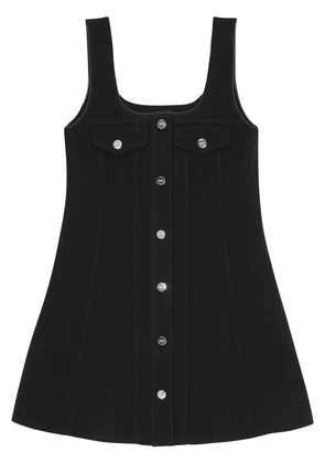 GANNI press-stud fastening mini dress - Black