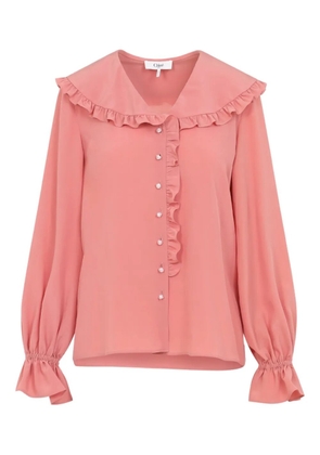 Chloé ruffled button silk top - Pink