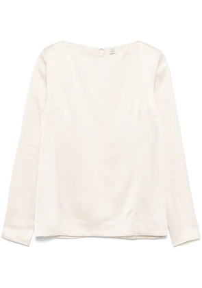 TOTEME long-sleeve satin top - Neutrals