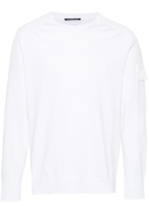 C.P. Company logo-patch cotton-blend jumper - White