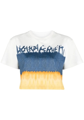 Alberta Ferretti tie-dye print cotton T-shirt - Blue