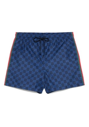 Gucci printed poplin swim shorts - Blue