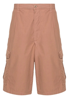 Emporio Armani pleat-detail cotton cargo shorts - Brown