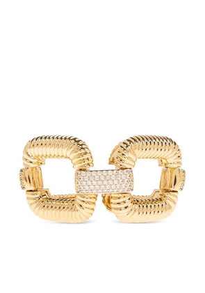 Self-Portrait cable-link crystal-embellished bracelet - Gold