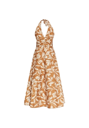 Max Mara Bella floral-print midi dress - Brown