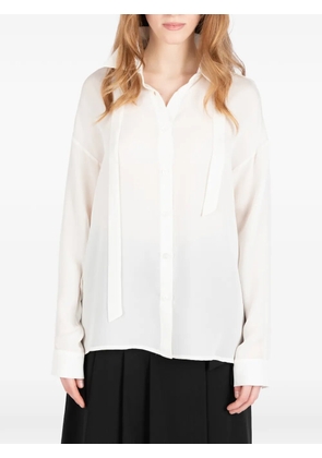 Société Anonyme tie-detail silk shirt - White