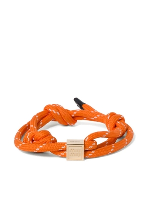 Miu Miu logo-charm rope bracelet - Orange
