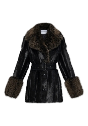 STAND STUDIO Fae belted collar jacket - Black