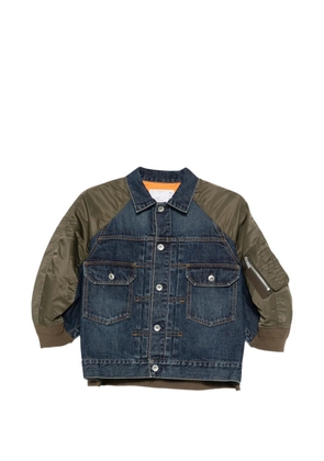 sacai buttoned flap-pockets denim jacket - Blue