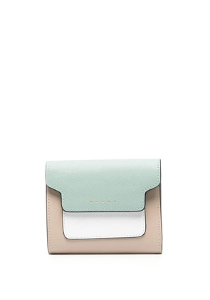 Marni logo-print leather wallet - Brown