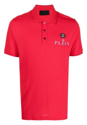 Philipp Plein logo-plaque polo shirt - Red