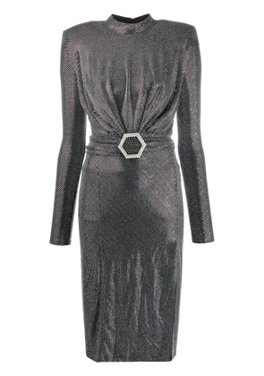 Philipp Plein Crystal Long Dress - Black