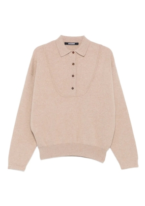 Jacquemus button polo-neck sweater - Neutrals