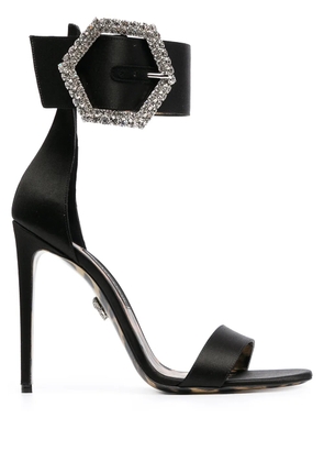 Philipp Plein Iconic Plein rhinestone-buckle sandals - Black