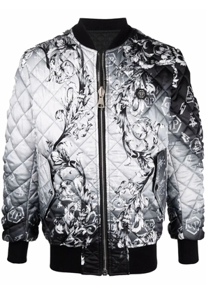 Philipp Plein New Baroque quilted bomber jacket - Black