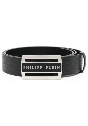 Philipp Plein logo-plaque leather belt - Black