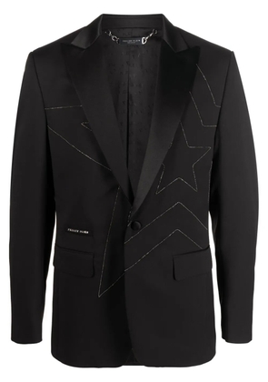Philipp Plein rhinestone star blazer - Black