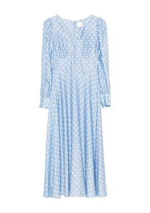 Posse Tillie polka-dot V-neck maxi dress - Blue