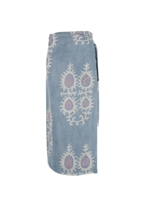 Bazar Deluxe floral print tie skirt - Blue