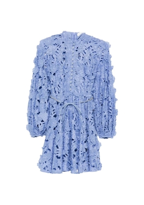 ZIMMERMANN floral appliqué belt dress - Blue