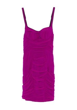 The Attico ruched mini dress - Purple