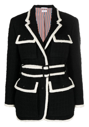 Thom Browne belted tweed jacket - Black