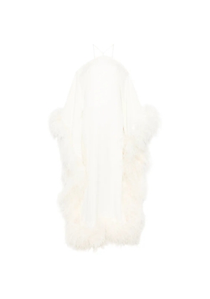 Taller Marmo feather trim maxi dress - White