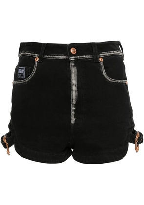 Versace Jeans Couture logo-engraved denim shorts - Black