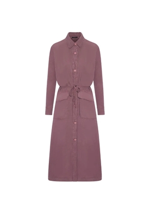 Transit collared tie-waist trench coat - Purple