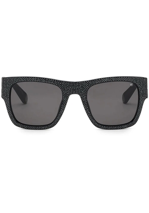 Philipp Plein Eyewear square-frame crystal-embellishment sunglasses - Black