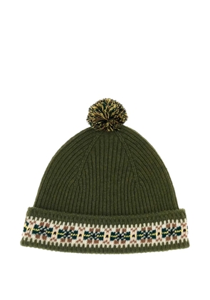BODE pompom patterned beanie hat - Green