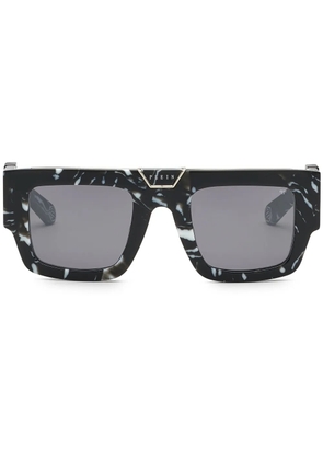 Philipp Plein Eyewear marble-effect square-frame sunglasses - Black
