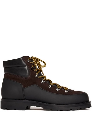 Scarosso leather suede lace-up boots - Brown